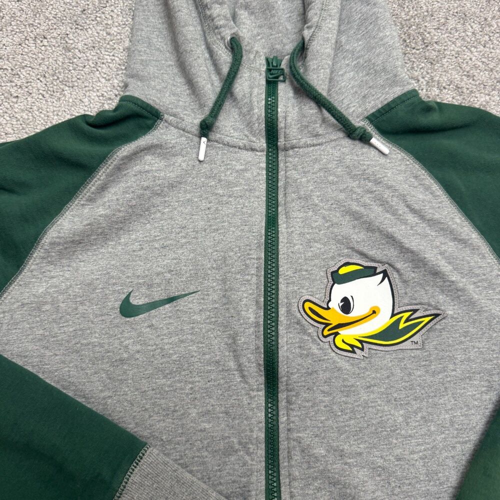 Nike Oregan Duck Full Zip Hoodie Sweatshirt Mens Large Gray Green Colorblock - Picture 3 of 15